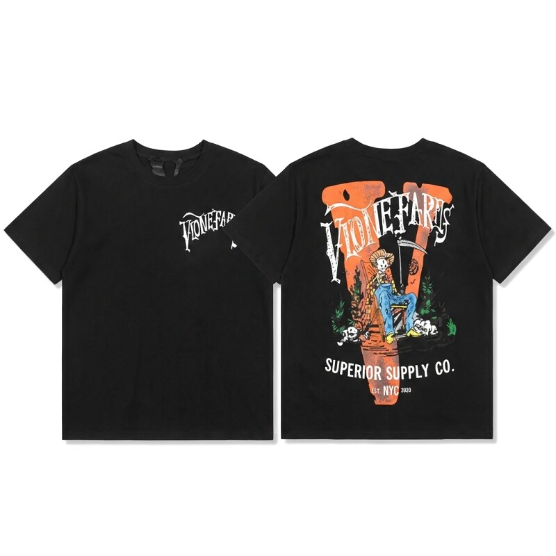 Vlone Printed Dark Style T-shirt