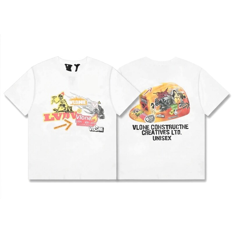 Vlone printed trendy white T-shirt