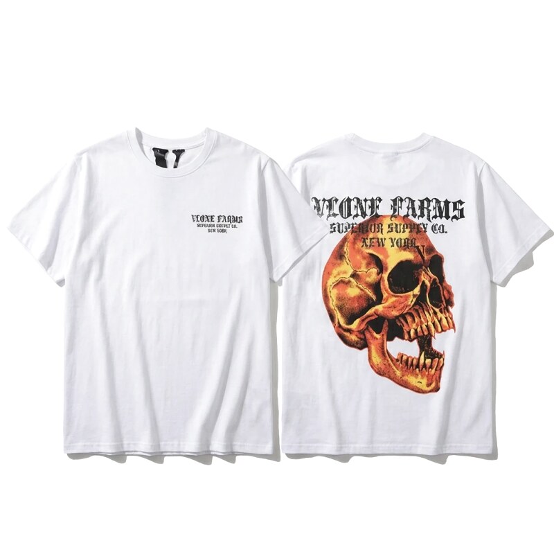 Vlone Skull Print White T-shirt