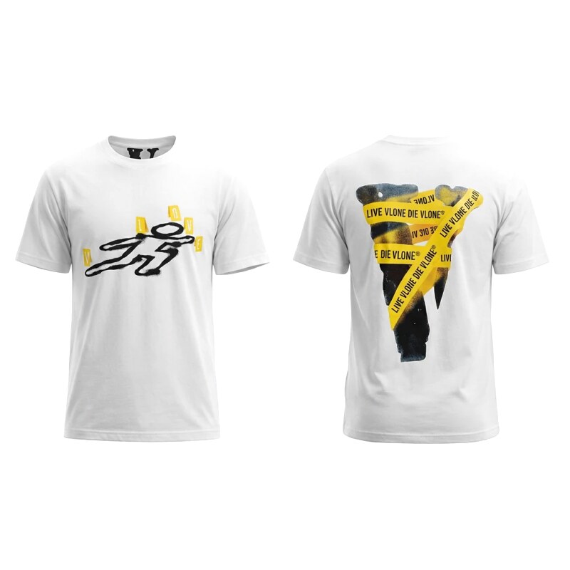 Vlone's trendy and cool white T-shirt with personality.