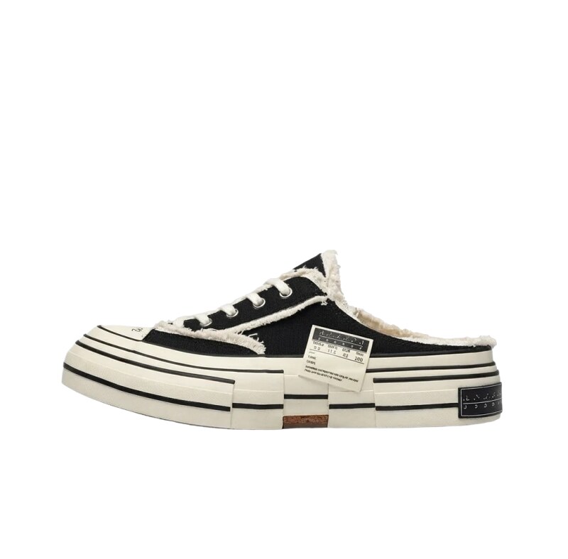 Xvessel Deconstructed Style Black and White Slippers