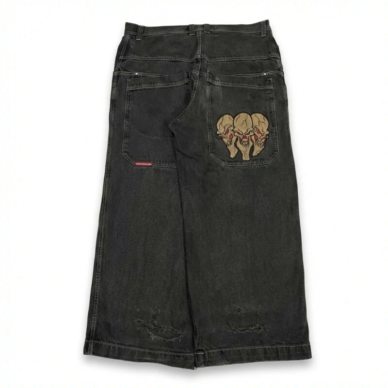 Y2K-style black denim skirt