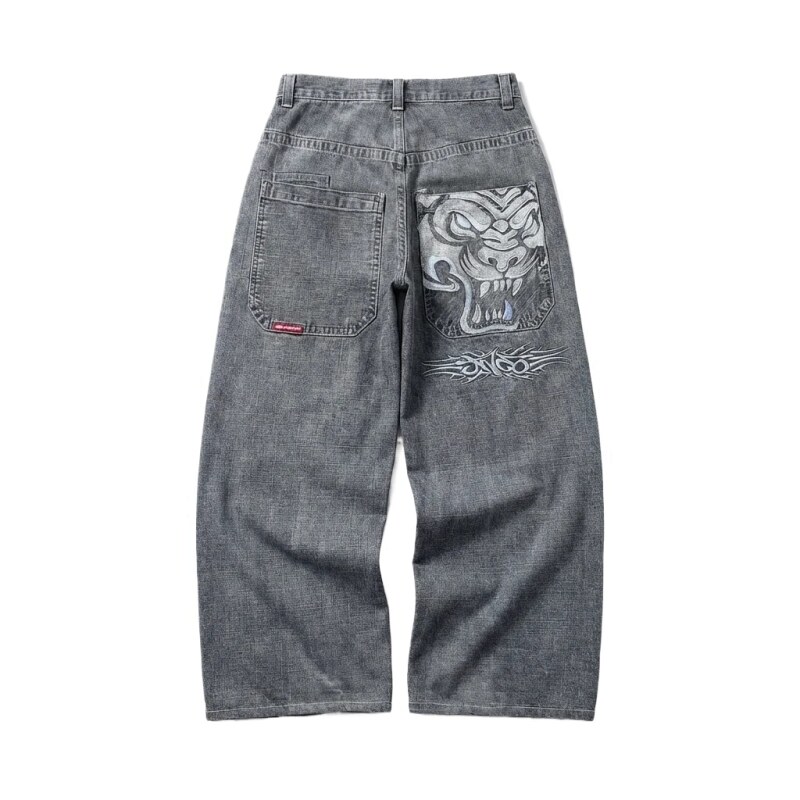 Y2K style blue jeans