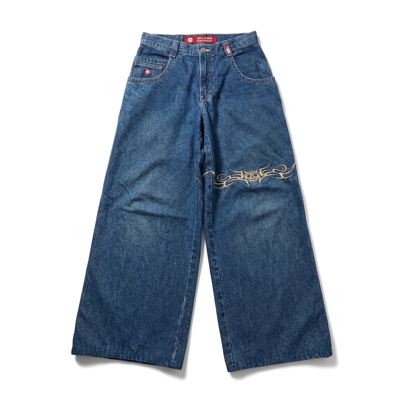 Y2K-style wide-leg jeans