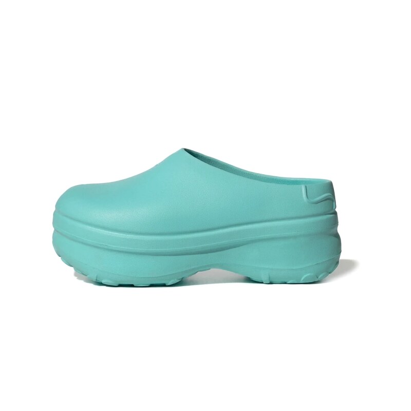 Yeezy thick - soled mint green slippers